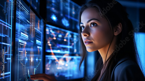 Portrait of young beautiful female IT engineer