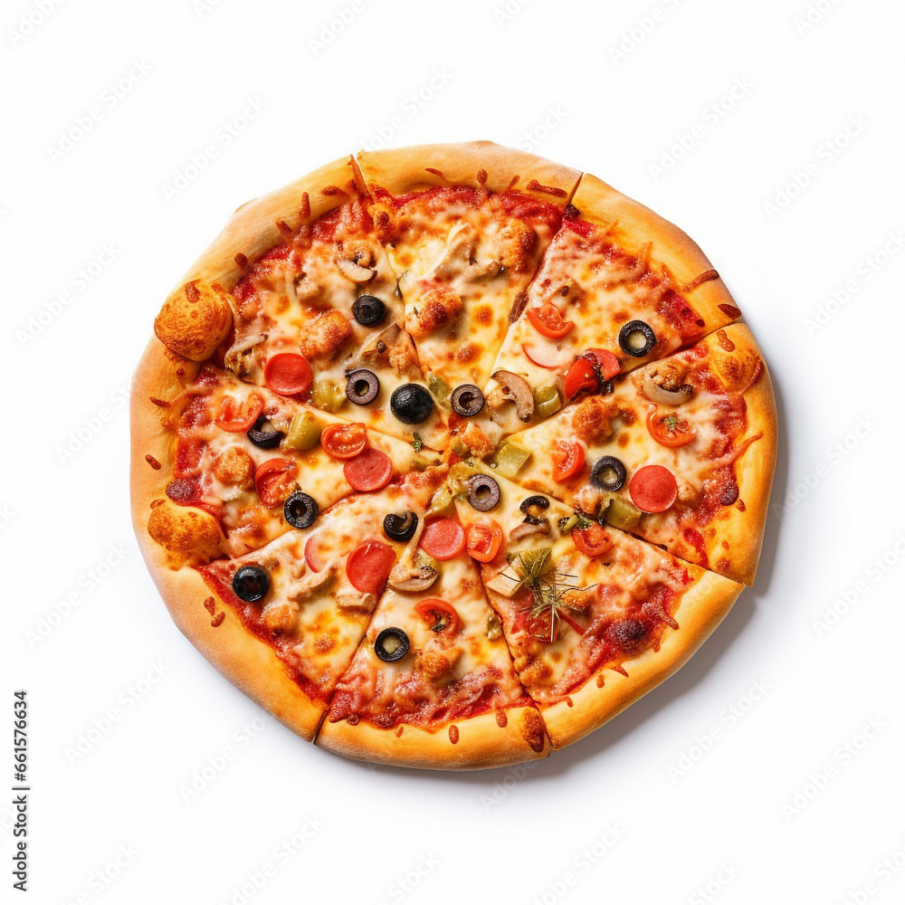 Pizza isolated photo on white background