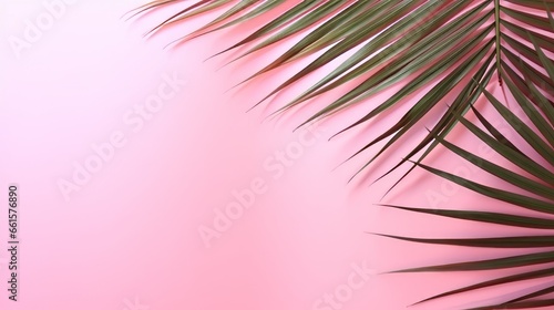 palm leaves on the pink wall © Nicolas Swimmer