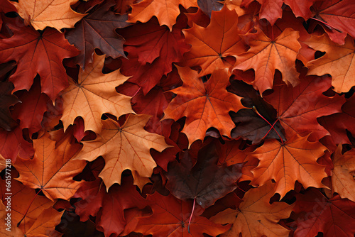 Colorful green, red, golden and yellow autumn leaves background.
