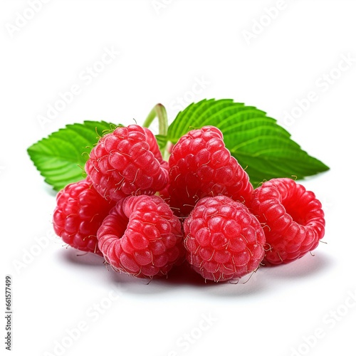 Raspberry fruit isolated photo on white background
