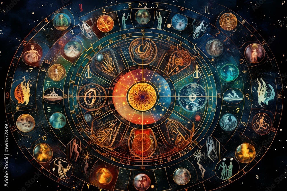 Astrology and astrological signs, zodiac signs. Generative AI