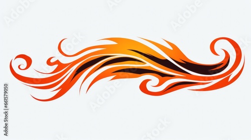 A fiery racing car sticker featuring tribal flame design, suitable for adorning car sides and motorcycle tanks, reminiscent of fire-themed tattoos. This artwork is available in vector format