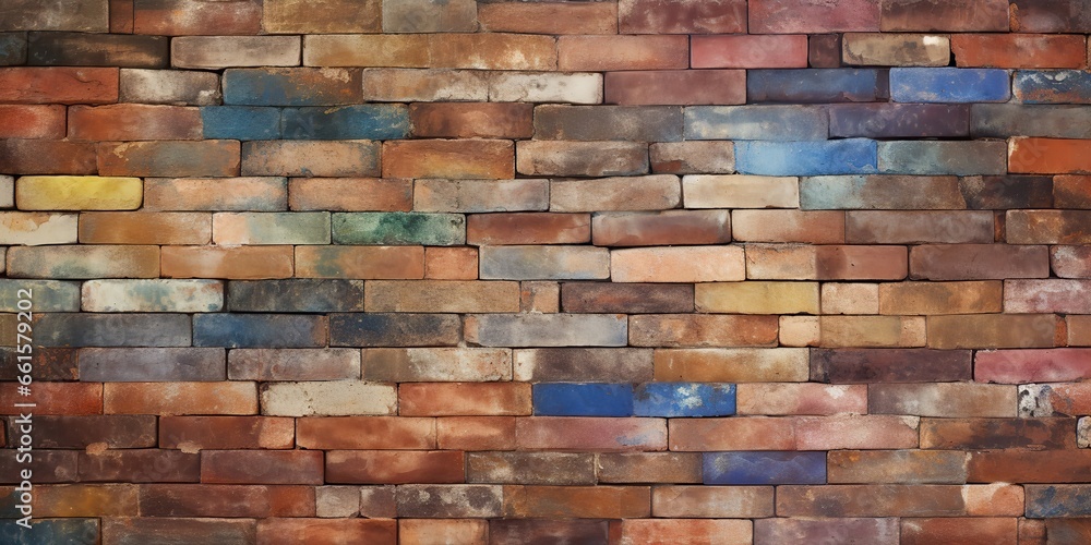 AI Generated. AI Generative. Bright color brick wall decoration texture background template. Graphic Art AI Generated. AI Generative. Bright color brick wall decoration texture background template. Graphic Art