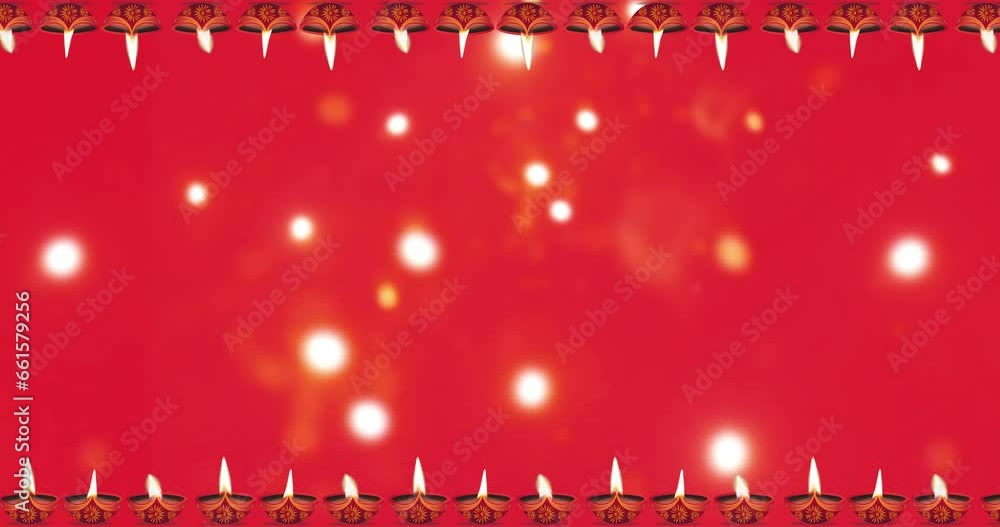 Happy Diwali motion graphic animation background with moving oil lamp