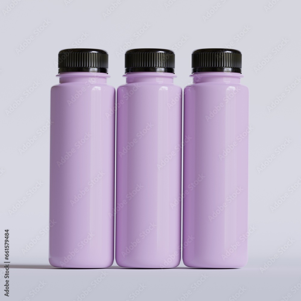 Smoothie bottle image or juice realistic 3D render with a black color cup Smoothie bottle image or juice realistic 3D render with a black color cup