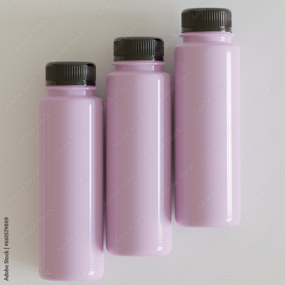 Smoothie bottle image or juice realistic 3D render with a black color cup Smoothie bottle image or juice realistic 3D render with a black color cup
