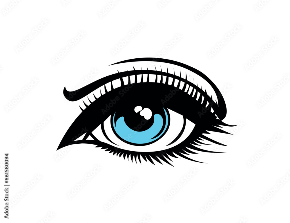 Vector illustration of cartoon eye for logo Vector illustration of cartoon eye for logo