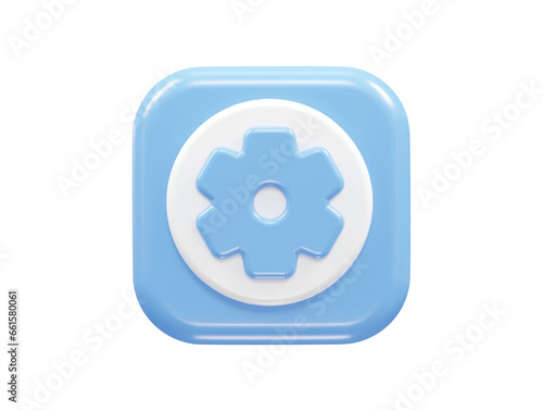 Setting icon 3d illustration rendering element