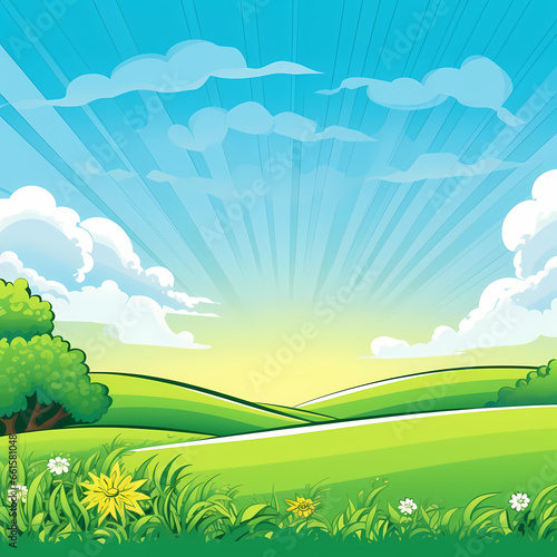 2d illustration clear skies and sunshine  perfect for summertime themes