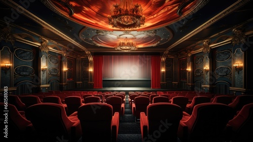 The allure of cinema: Immerse yourself in the cinematic atmosphere, where movie magic comes to life © pvl0707