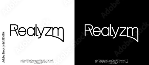 Abstract minimal modern alphabet fonts. Typography technology vector illustration