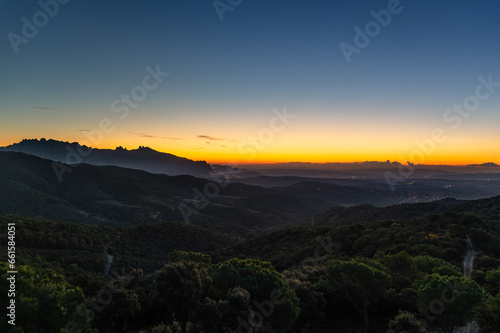 Before sunrise. Montserrat from Turó de l'Avellana @ Anoia, Catalonia, Spain.