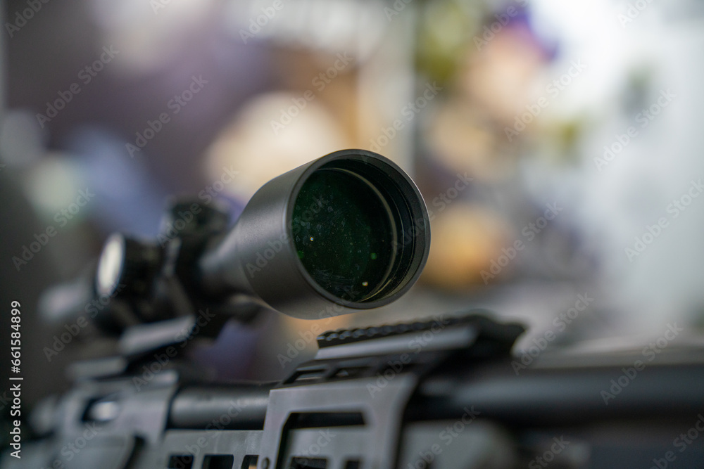sniper rifle scope close up at fair