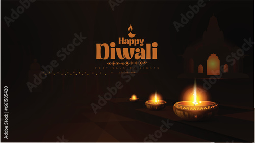 "Diwali" or Deepawali, The Festivals of Lights with beautiful Lamps or diya