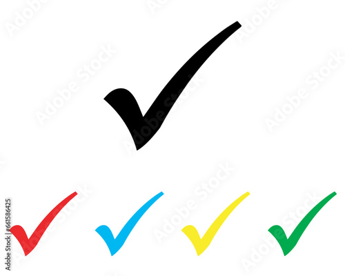 Check mark icon vector. Check mark icon sign symbol in trendy flat style. Set elements in colored icons. Check mark vector icon illustration isolated on white background