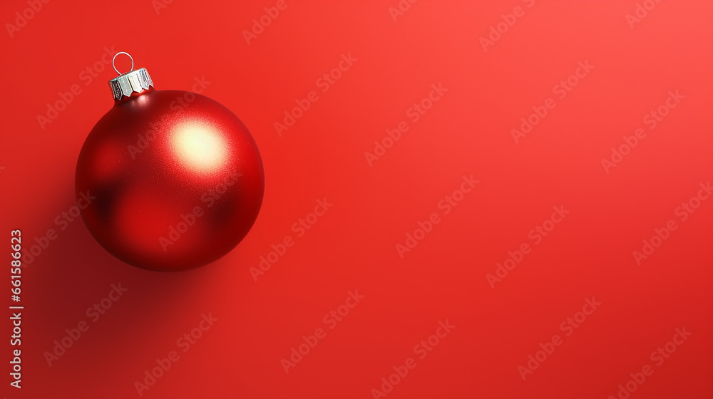 Christmas ball on pastel background. Flat lay, top view with copy space Christmas ball on pastel background. Flat lay, top view with copy space