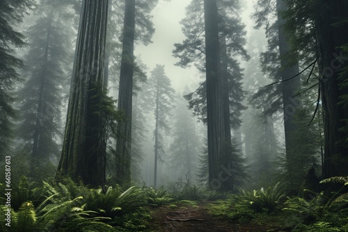 fog in the woods, Generative AI