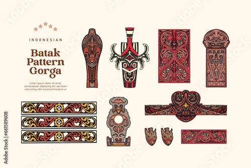 Isolated Batak Pattern North Sumatera Indonesia Illustration