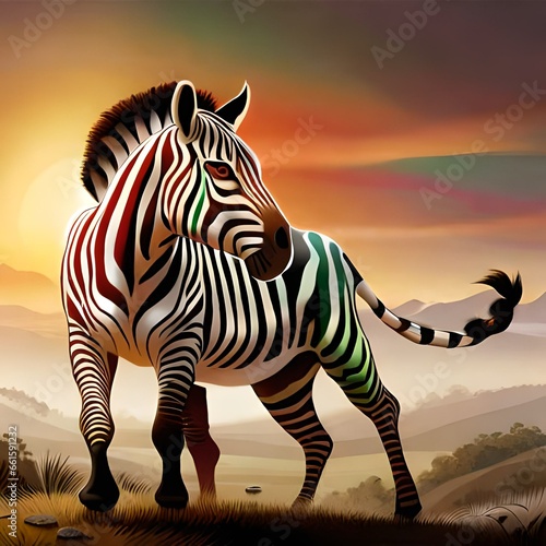 zebra at sunset