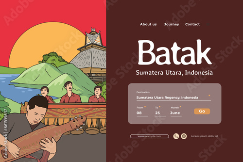 Indonesia Bataknese design layout idea for social media or event background photo