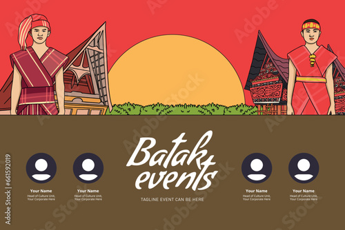 Indonesia Bataknese design layout idea for social media or event background photo