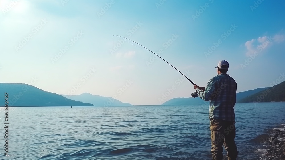 Lucky man fishing Lucky man fishing