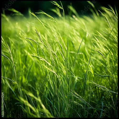 Point of view focus on beautiful green grass .