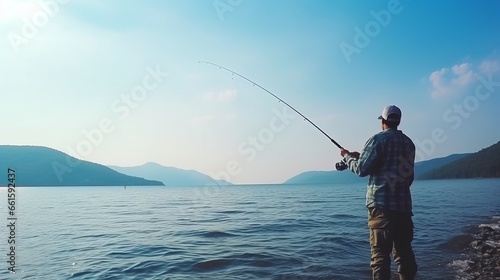 Lucky man fishing