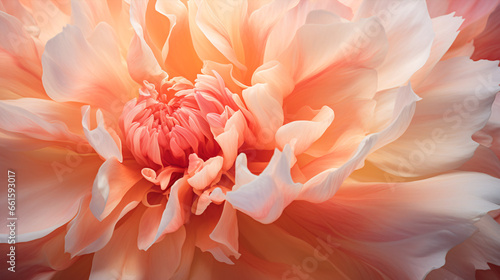 Fototapeta Naklejka Na Ścianę i Meble -  A close-up macro shot of a vivid peony displaying its exquisite features.