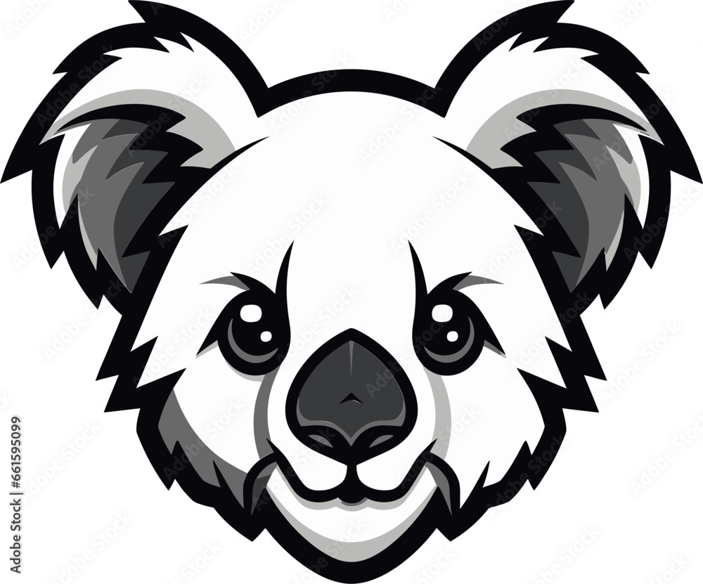 Mysterious Monochrome Mark of the Koala Koalas Fluff and Eucalyptus Emblem