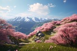 spring in the mountains, Generative AI