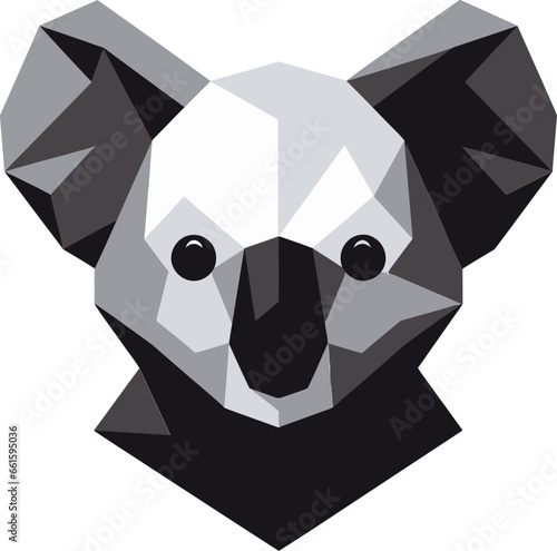 Silhouette of a Cozy Tree Hugger Geometric Emblem of Sweetness in Black Simplicity