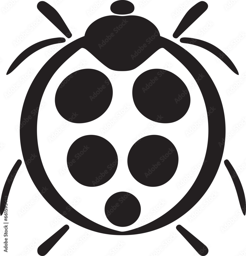 Classic Charm Timeless Ladybug Symbol Artistic Ladybug Graceful Badge in Shadows