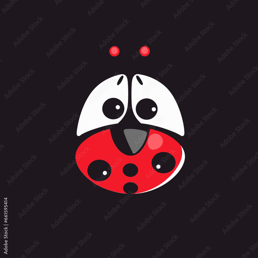 Obraz premium Timeless Emblem Vectorized Ladybug Art Simplicity Speaks Monochrome Ladybug Mark