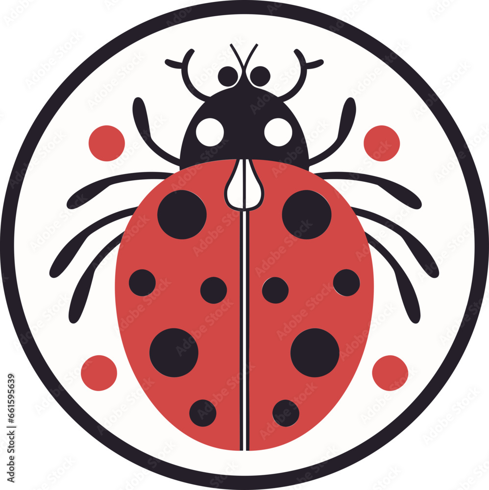 Obraz premium Timeless Charm Unveiled The Ladybugs Emblematic Profile Whispers of Symmetry The Ladybugs Iconic Beauty in Shadows