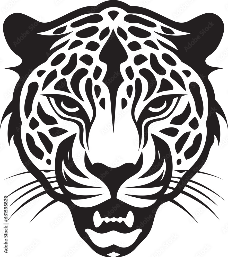 Hunting Elegance Black Vector Leopard Icon Majestic Stalker Black Leopard Emblem in Vector