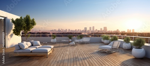 Penthouse terrace broad and outdoors With copyspace for text © AkuAku