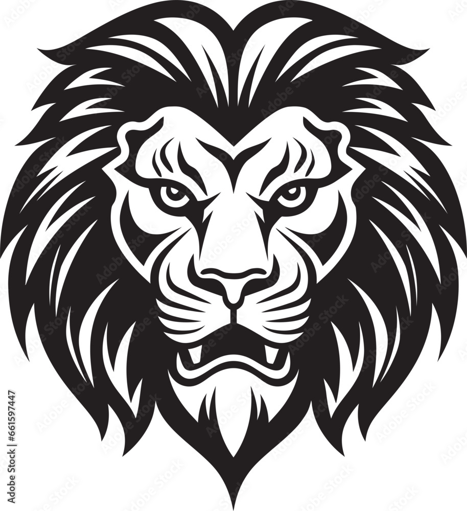 Vector Valor in Black Regal Lion Insignia Sculpted Dominance Black Lion Heraldry in Vector