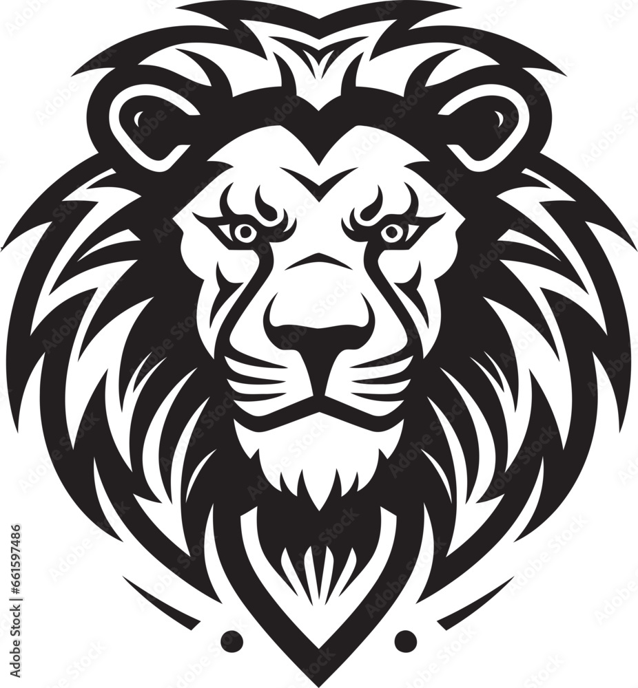 Prowess Unleashed Black Vector Lion Design Sleek Power Lion Icon Emblem