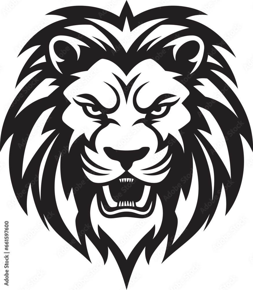 Ferocity Unleashed Lion Icon Design Elegant Majesty Black Vector Lion Logo