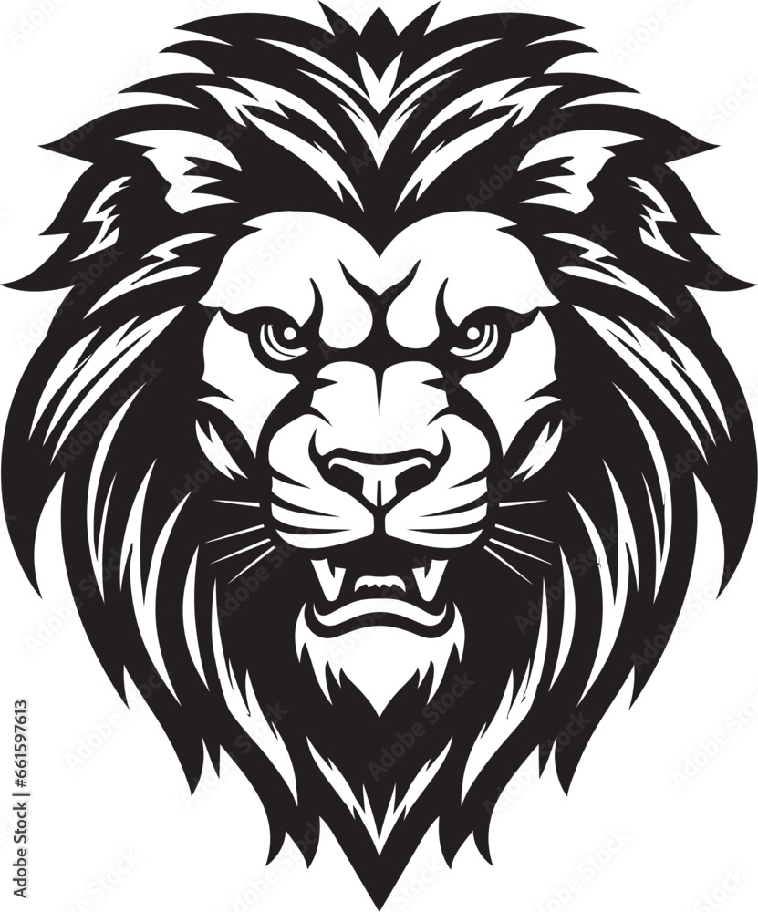 Roaring Power A Black Lion Emblem Logo Savage Strength A Black Vector Lion Logo