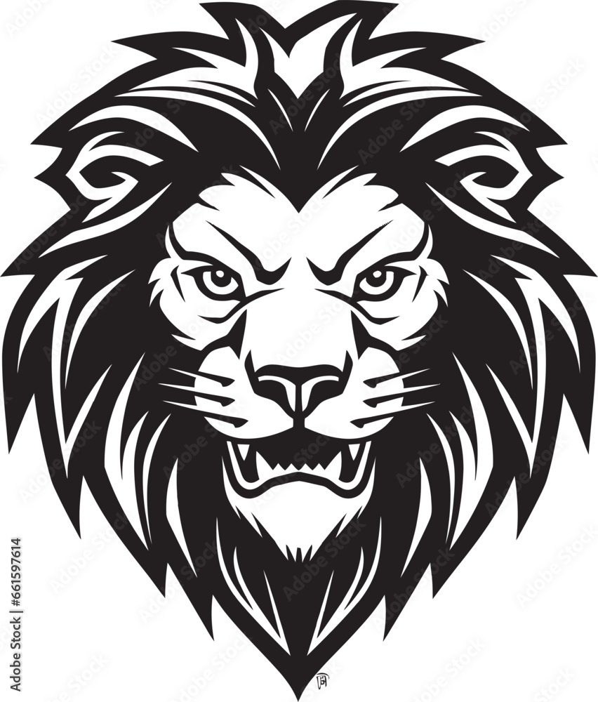 Savage Strength A Black Vector Lion Logo Fierce and Fearless The Black Lion Icon Design