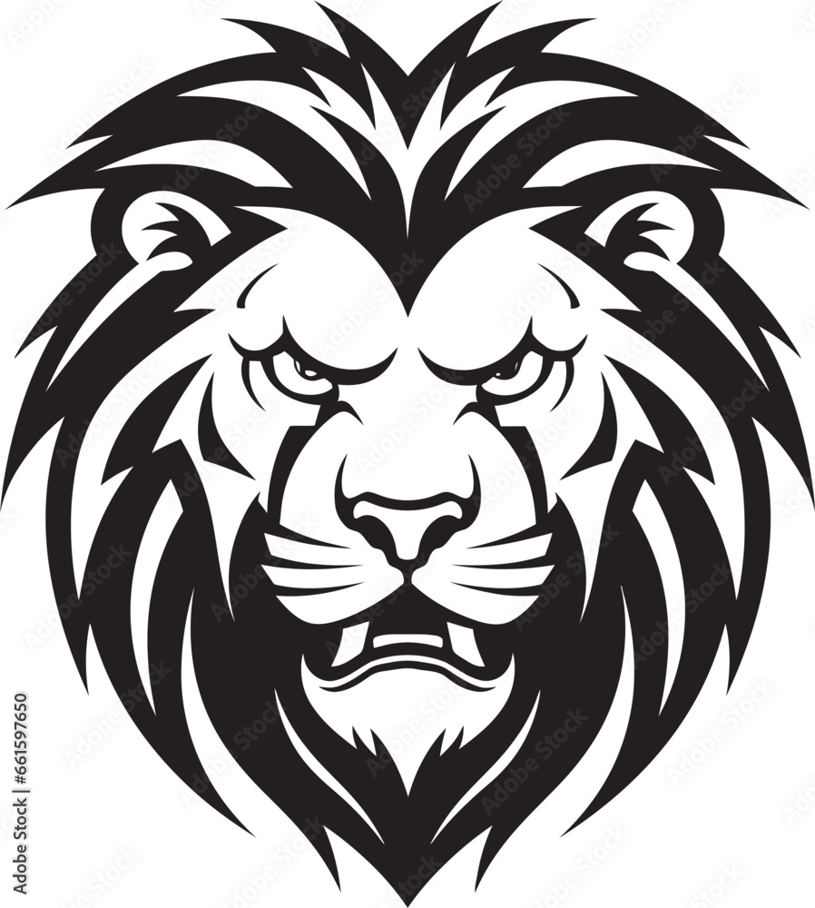 Prowess Unleashed A Black Vector Lion Design Sleek Power The Lion Icon Emblem