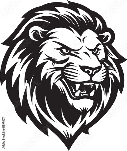 Majestic Stalker Black Vector Lion Logo Stealthy Authority Lion Logo in Vector