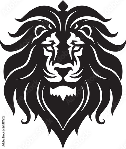 Hunt in Style Lion Icon Emblem Majestic Stalker Black Vector Lion Logo