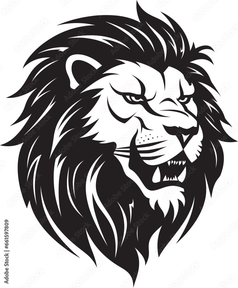 Majestic Stalker The Black Vector Lion Logo Stealthy Authority A Lion Logo in Vector