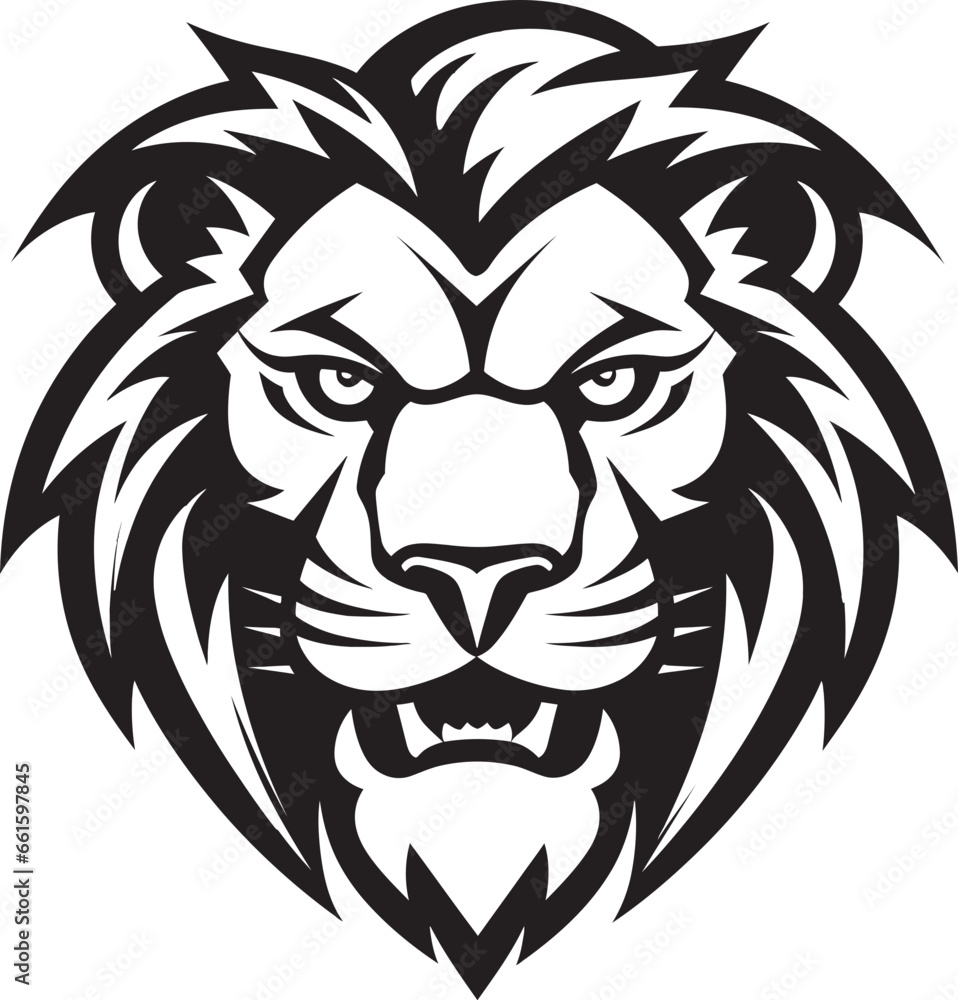 Savage Guardian The Roaring Majesty in Lion Logo Elegance in Motion A Black Vector Lion Design