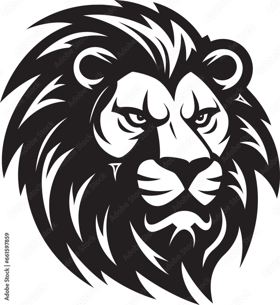 Prowess Unleashed Black Lion Emblem Excellence Feline Excellence Majestic Black Vector Lion Logo