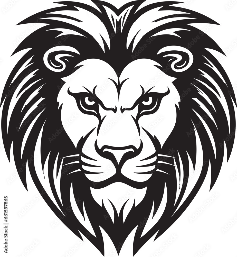 Ferocious Beauty A Black Vector Lion Emblem On the Prowl Black Lion Logo Icon Excellence